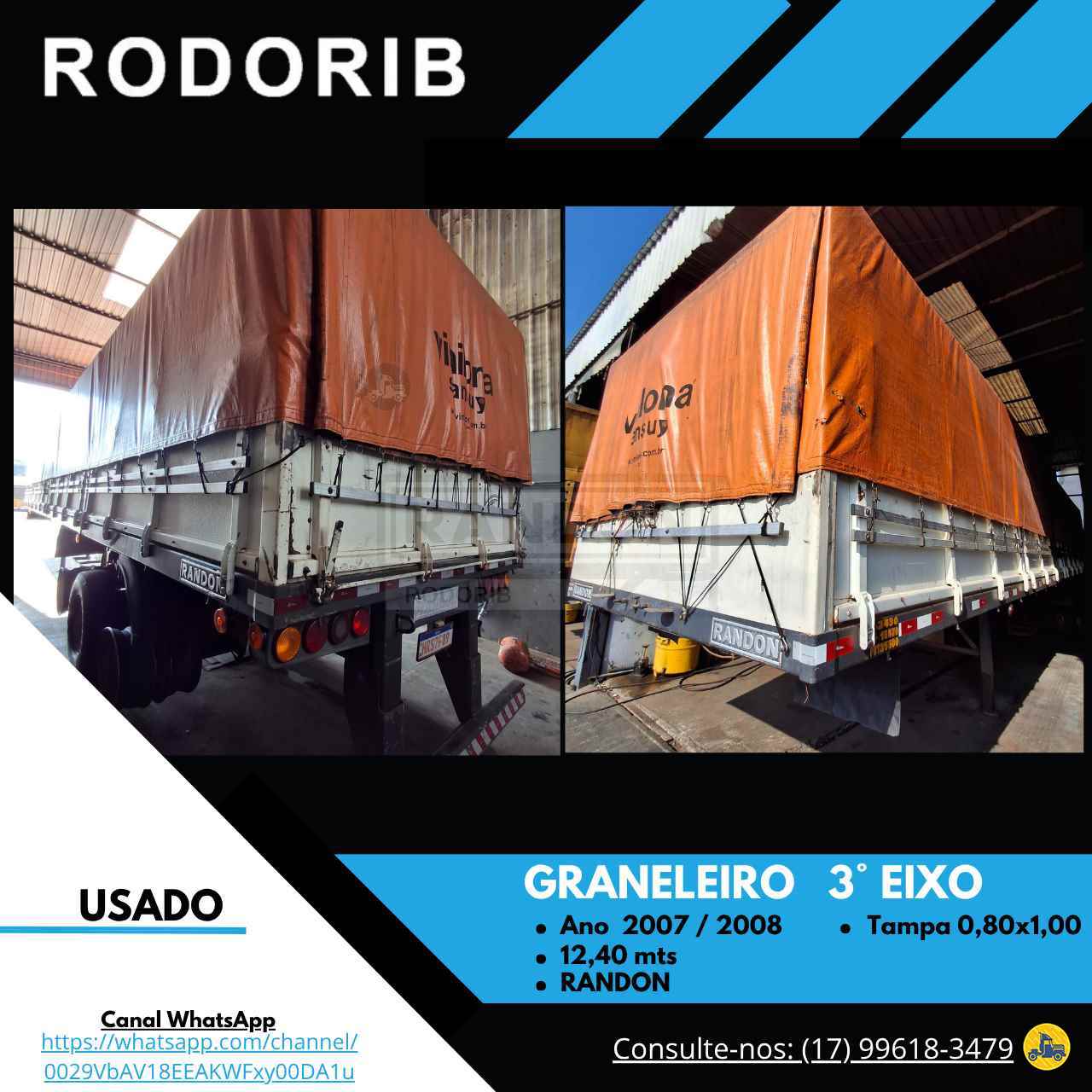 CARRETA SEMI-REBOQUE GRANELEIRO Rodorib Rio Brasil - SJRP São José do Rio Preto SÃO PAULO SP